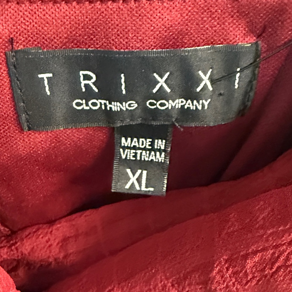 Trixxi Burgundy Ruffle Wrap Mini Dress - Picture 2 of 10